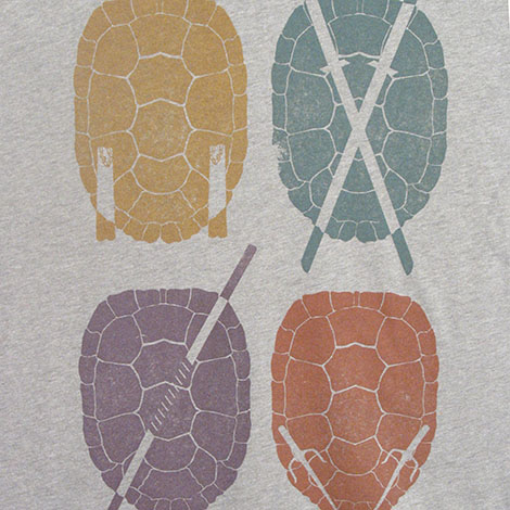 TMNT!  Before Michael Bay got his hand on the franchise, Threadless did this design called Hero Half Shell.