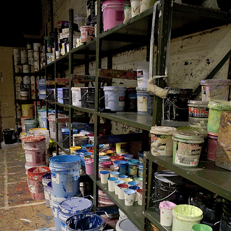 Look at all that ink! So many colors.  We use Plastisol inks that are cured by heating.